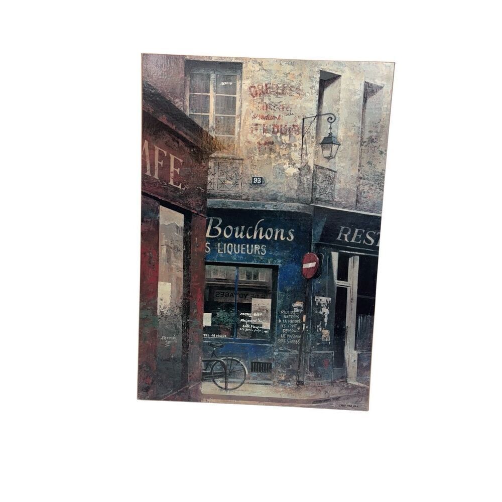 Vintage Paris Café Art Lot – Wine Decor, Clock, Wall Plaques”